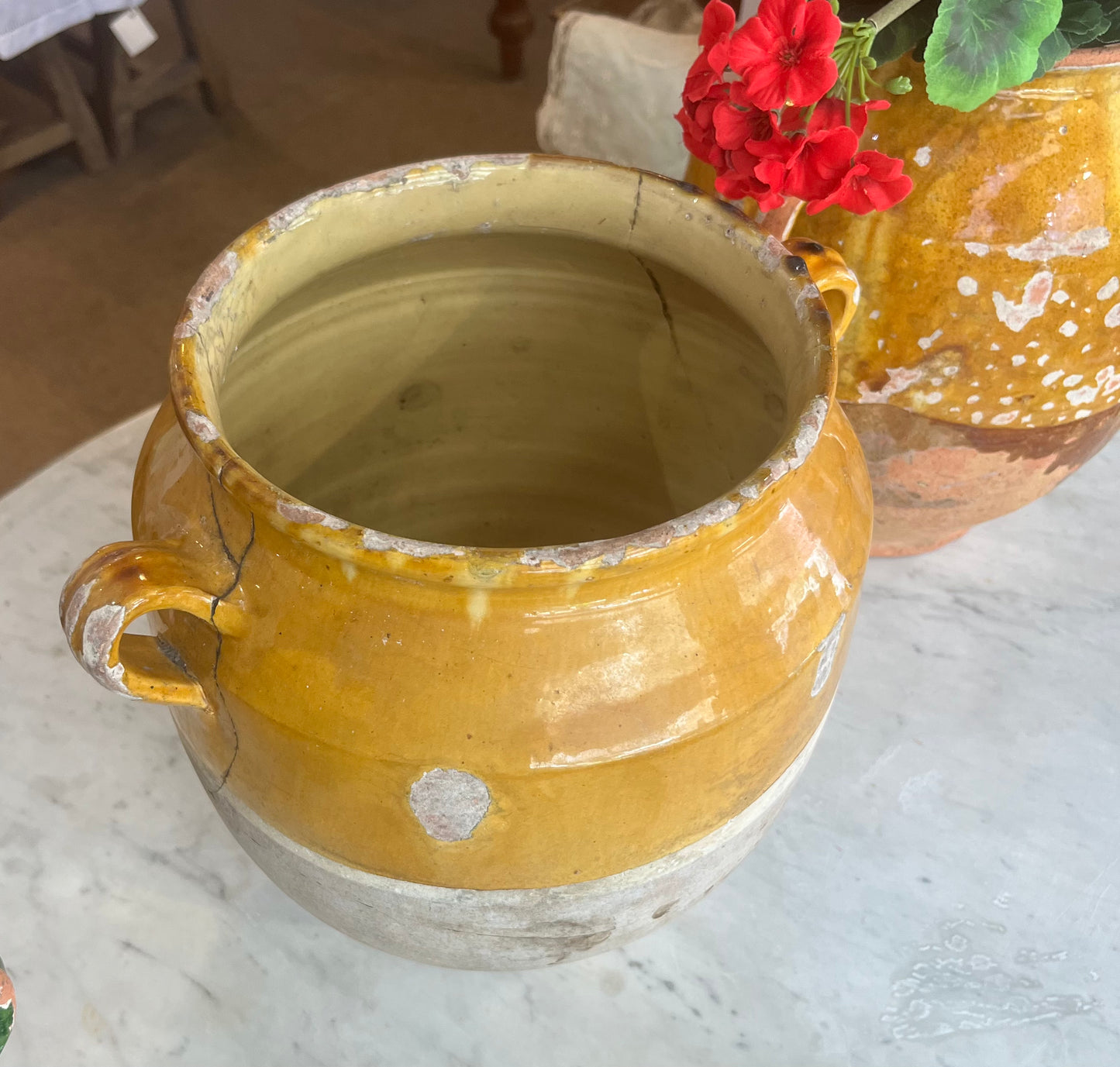 fa818 Large French Antique confit Pot