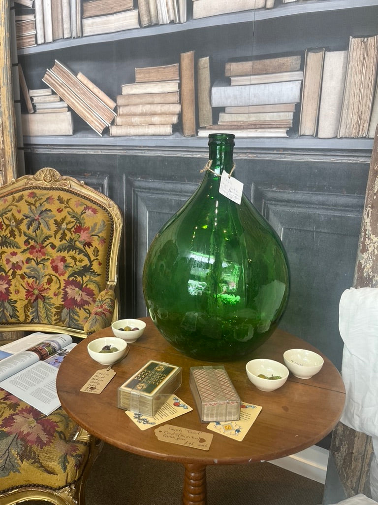 fa661 Green demijon wine carrier bottle