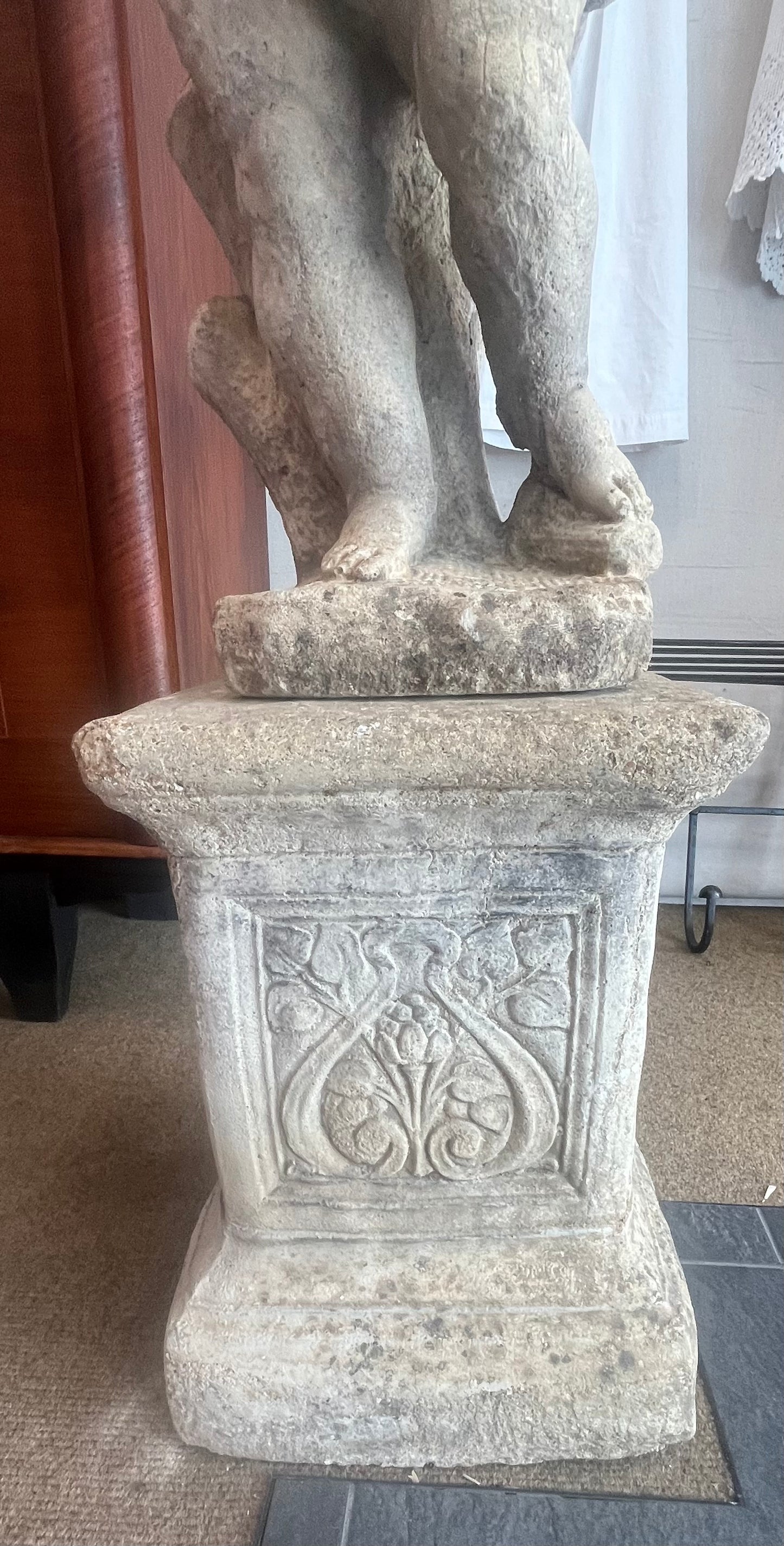 fa666 Grand French antique cherub statue on stand. Selling seperately (Copy)