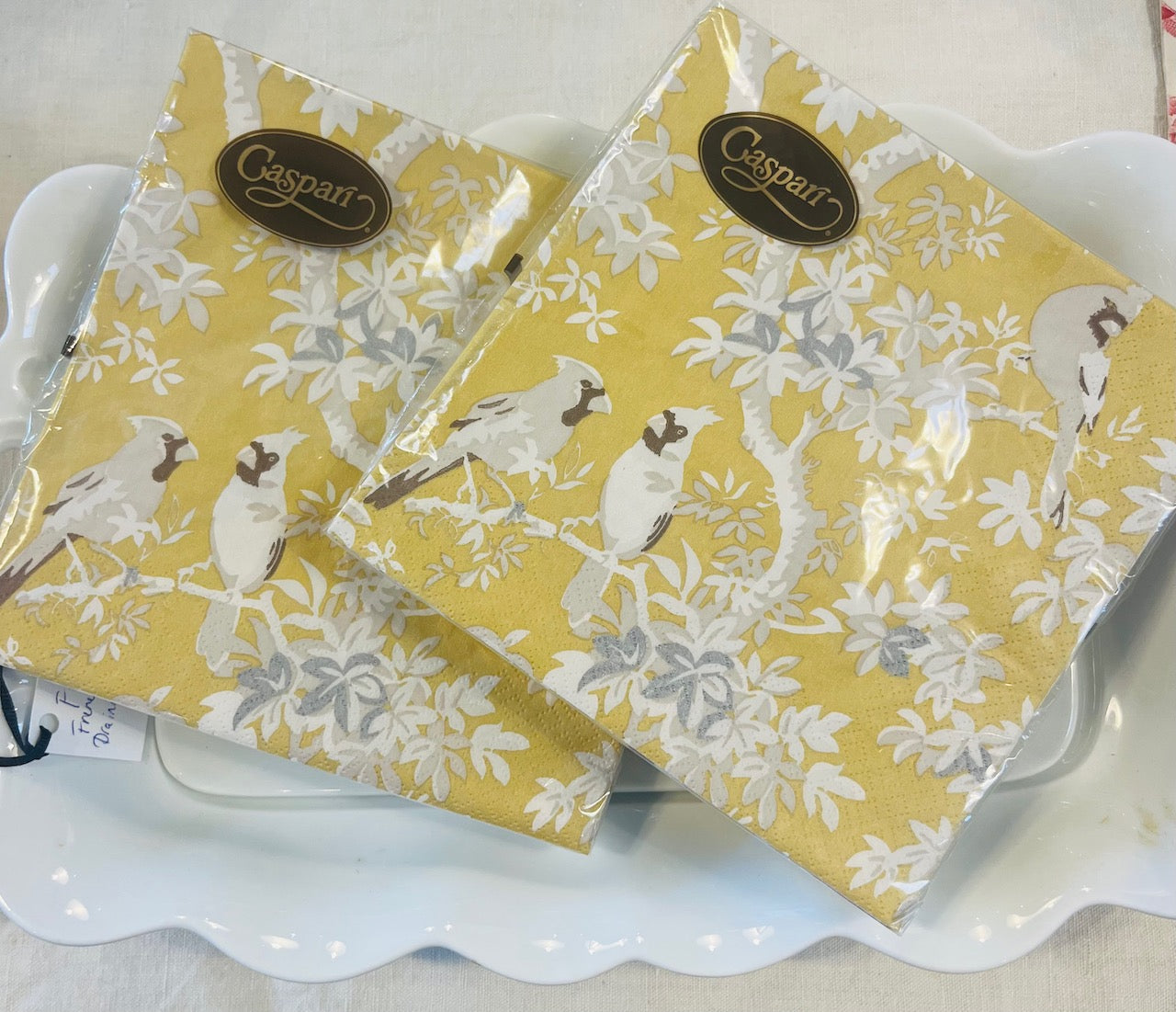 Scenic Songbirds Gold & Ivory luncheon paper Napkin ( set of 20)