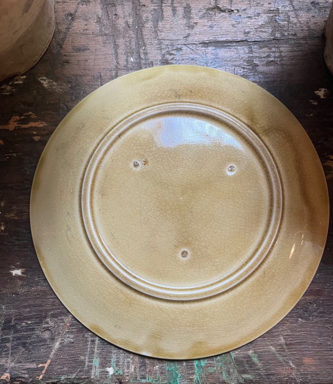 fa681 french antique majolica plate