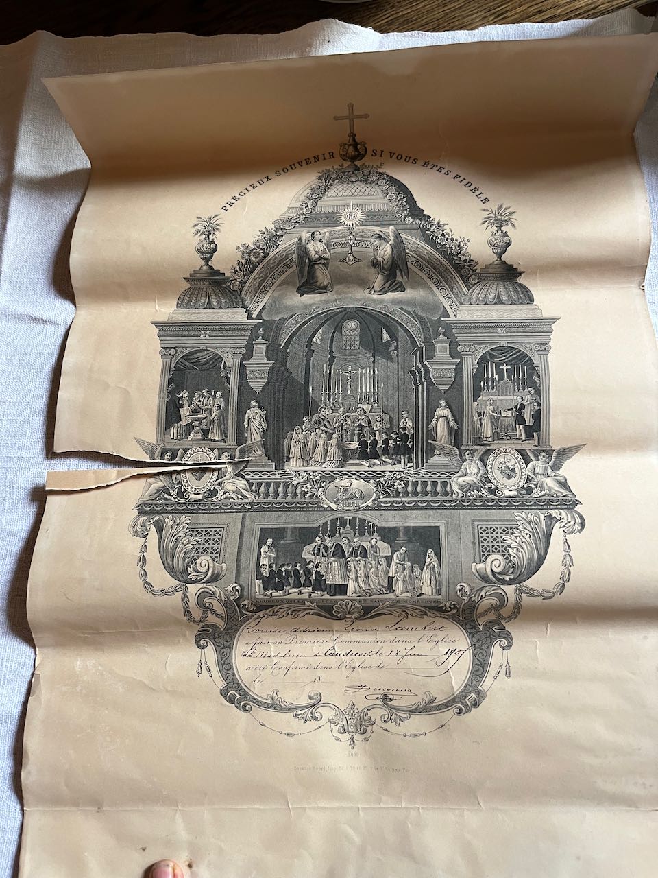 fa4645 French paper, marriage, notaire from the 1800's (each journal)