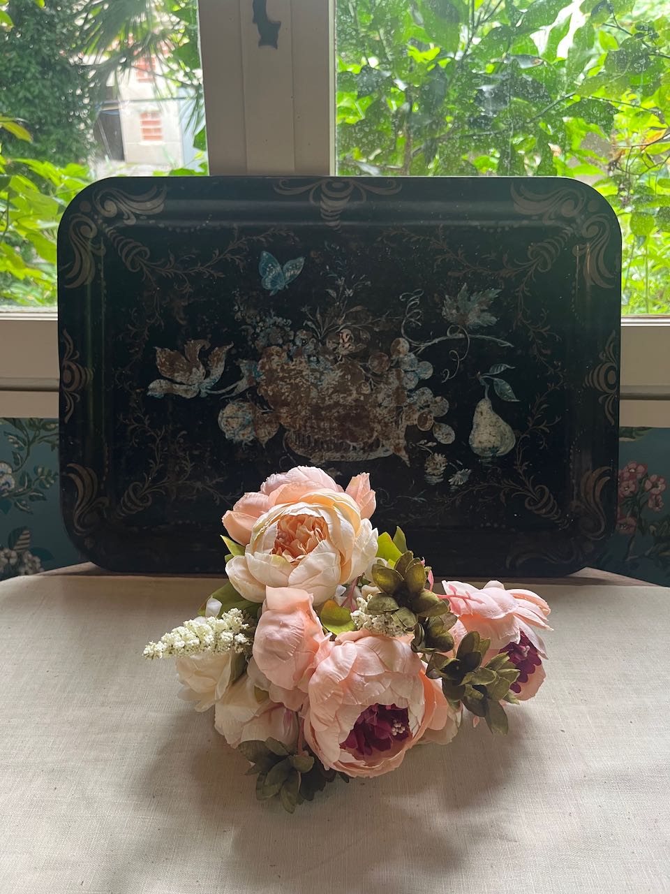 fa909 French metal painted tray