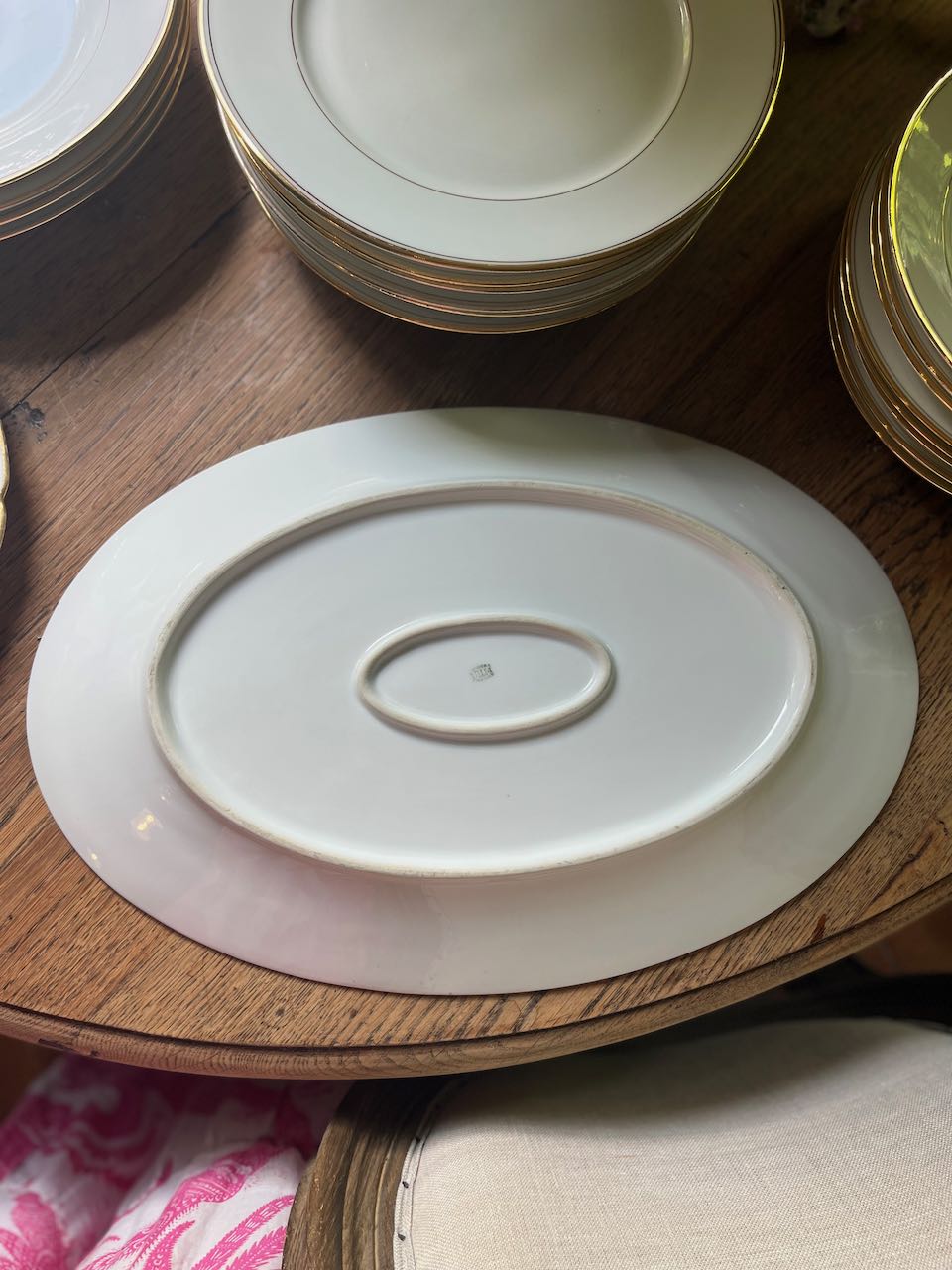 fa4665 lovely large french vintage porcelaine platter