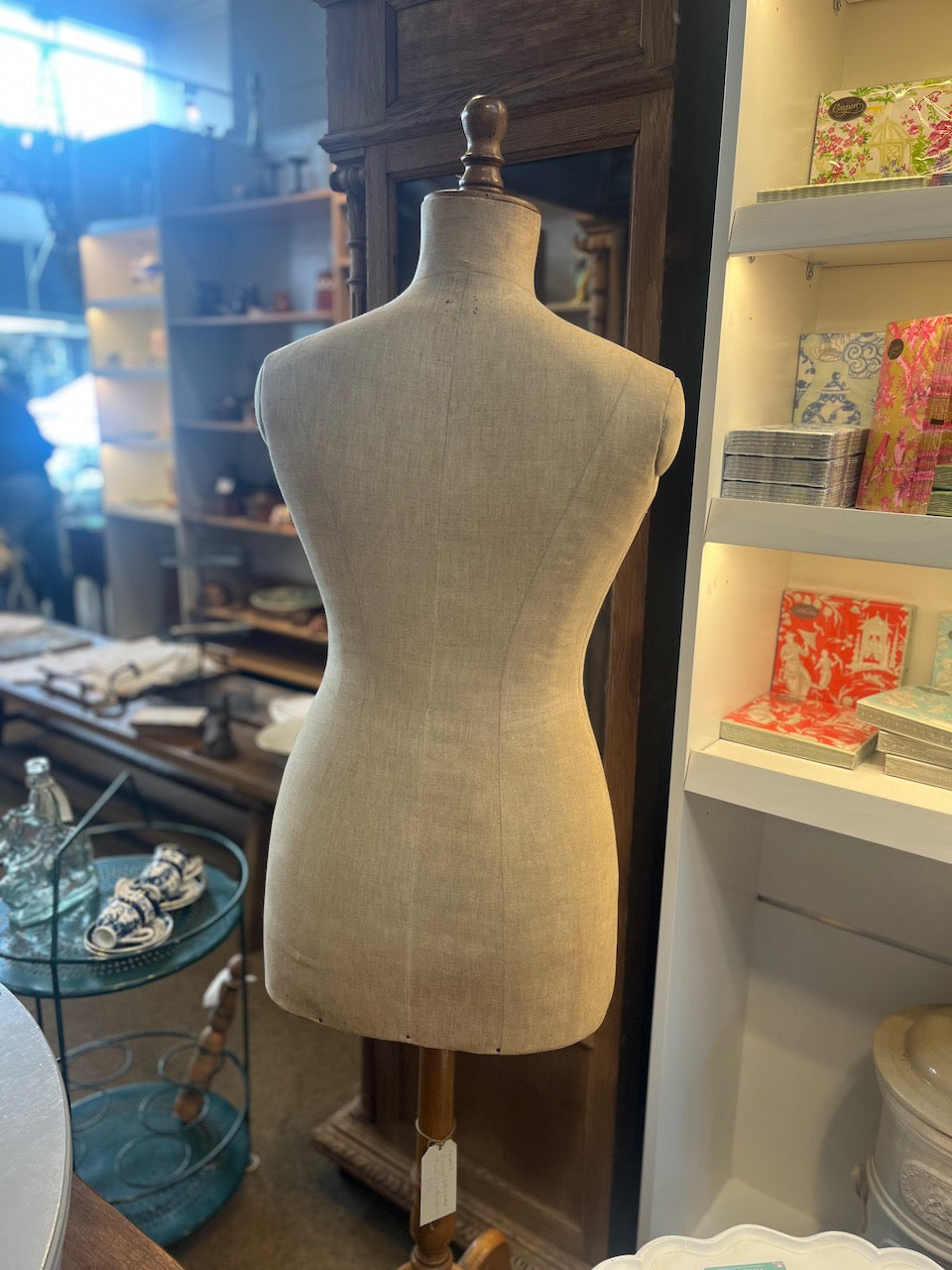 fa4069 Vintage Cloth and wood French dress Mannequin