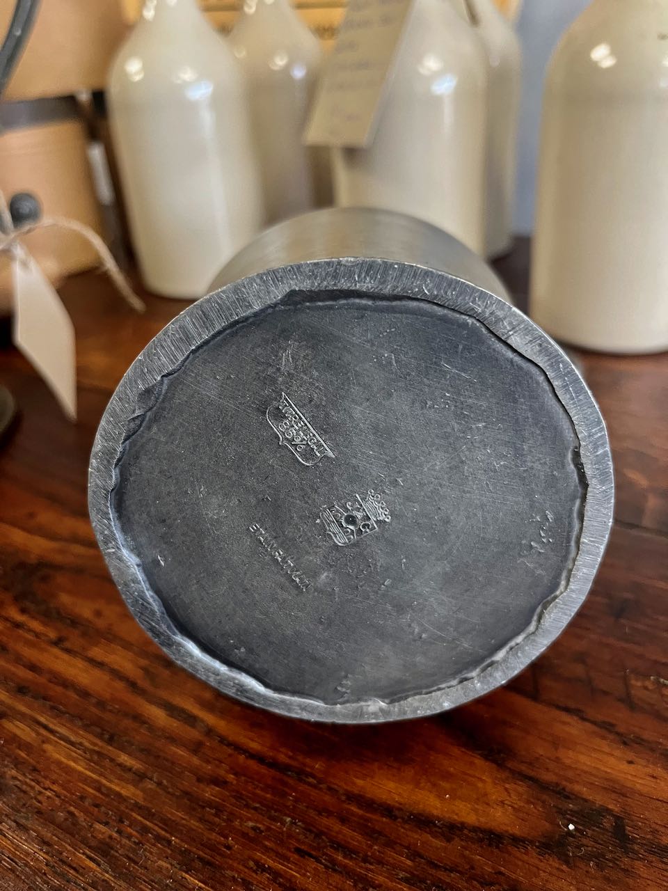 fa4353 19th century pewter jug with hall mark