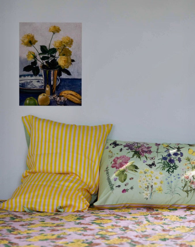 Beautiful Organic printed pair of pillowslips, reversible