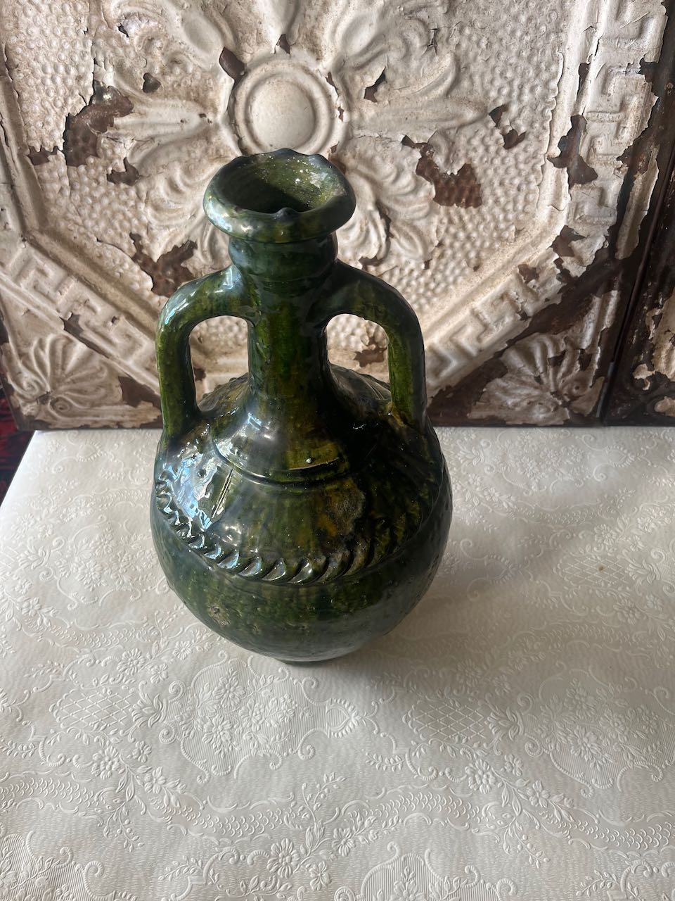 Tall narrow necked moroccan Tamegroute Urn