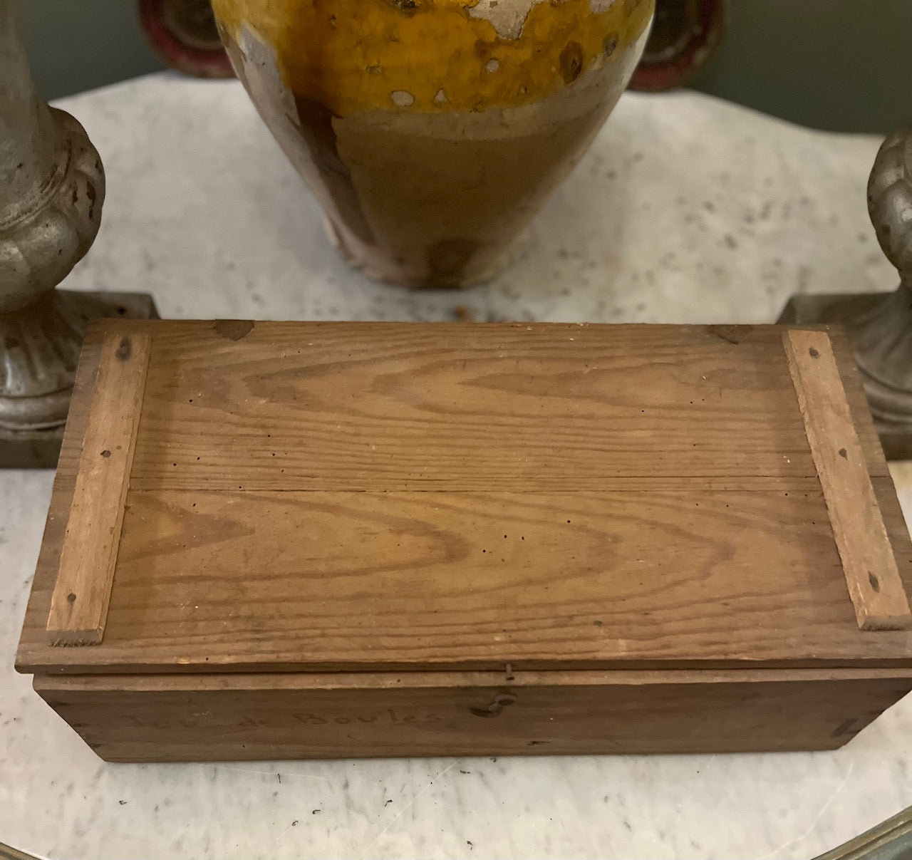 fa4572 French vintage wooden boxed patenque set with instructions