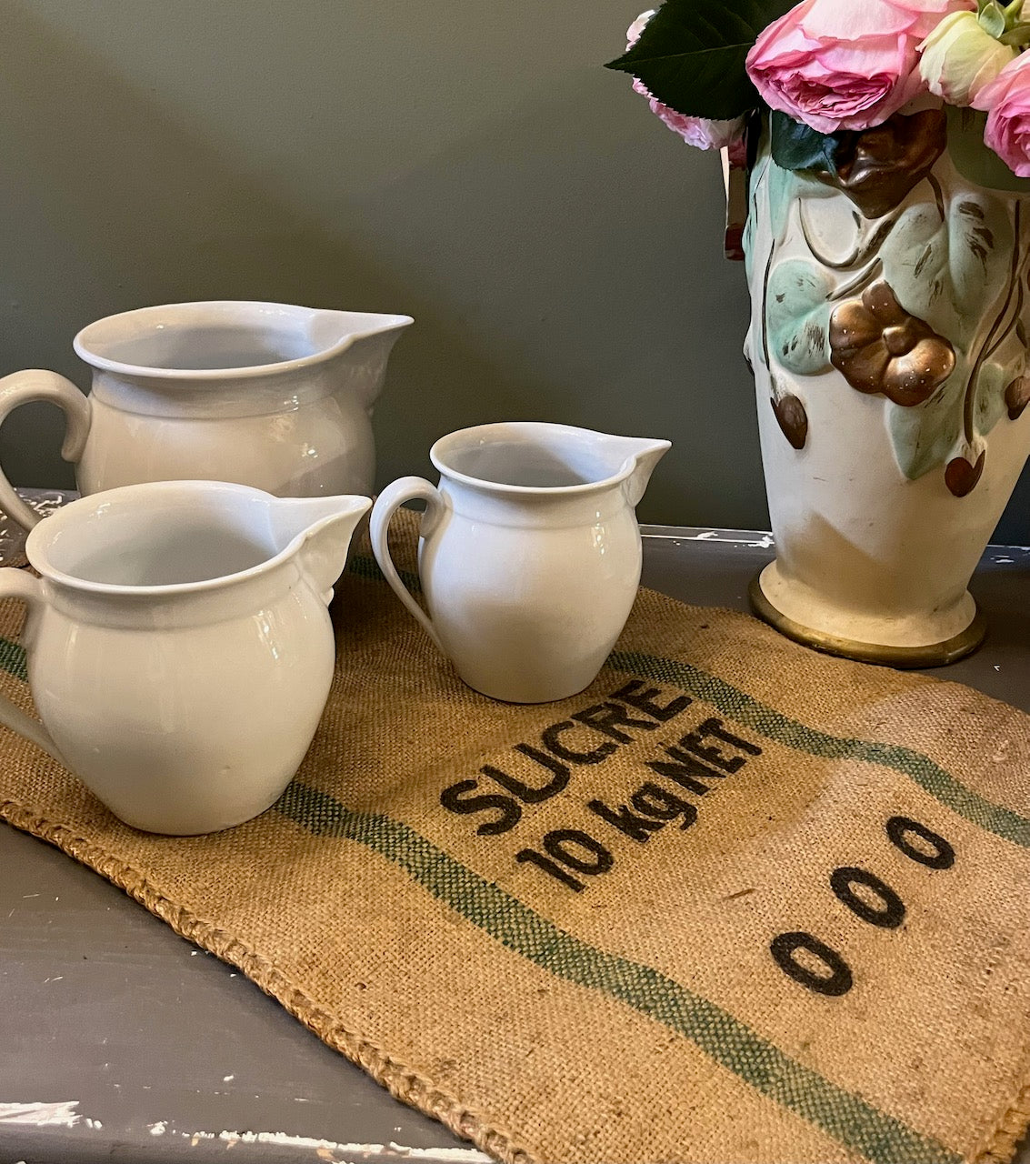 fa4549 Vintage french military sack, sucre (sugar)