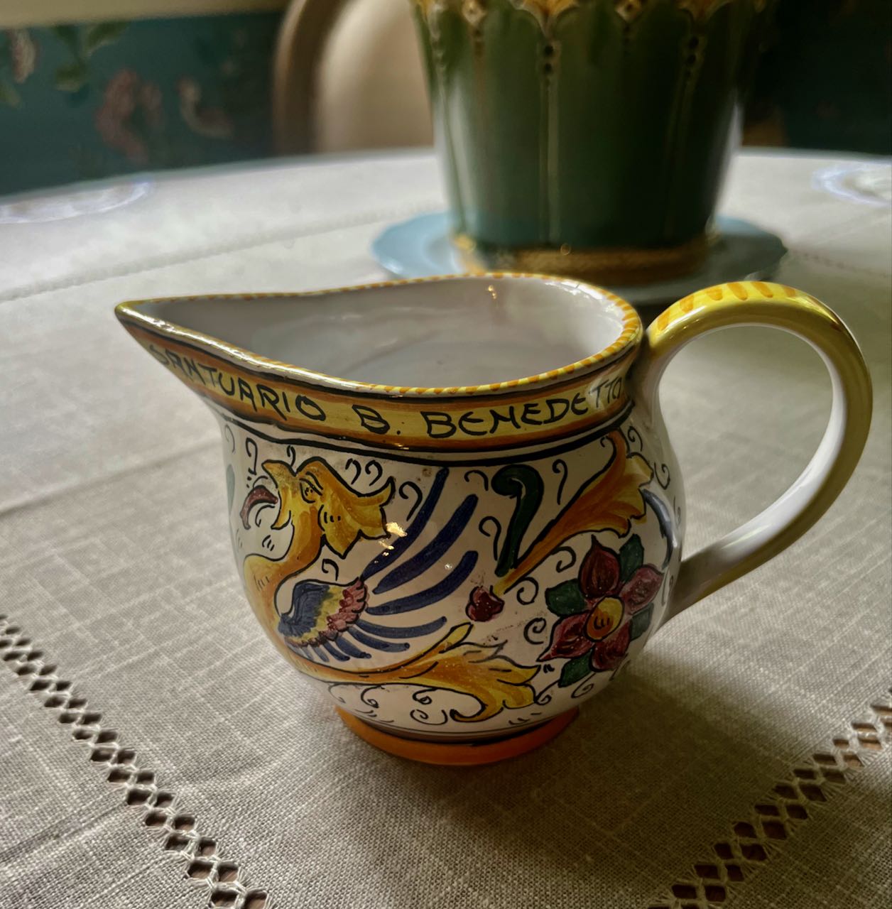 fa744 Handpainted italian jug