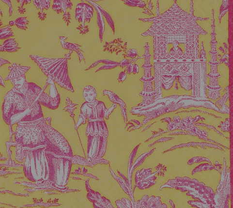 Silk Road Toile Chartreuse cocktail paper Napkin ( set of 20)