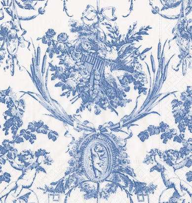 Romantic Toile Blue cocktail paper Napkin ( set of 20)