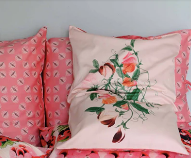 Beautiful Organic printed pair of pillowslips, reversible ( sweet pea)