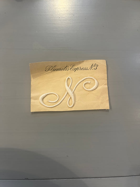 fa786 French vintage monogramed initials small N