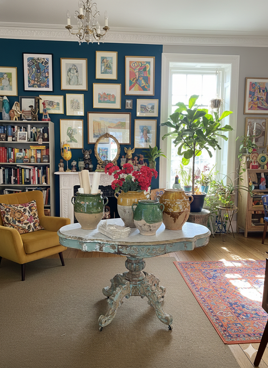 fa868 French antique side table with a marble top