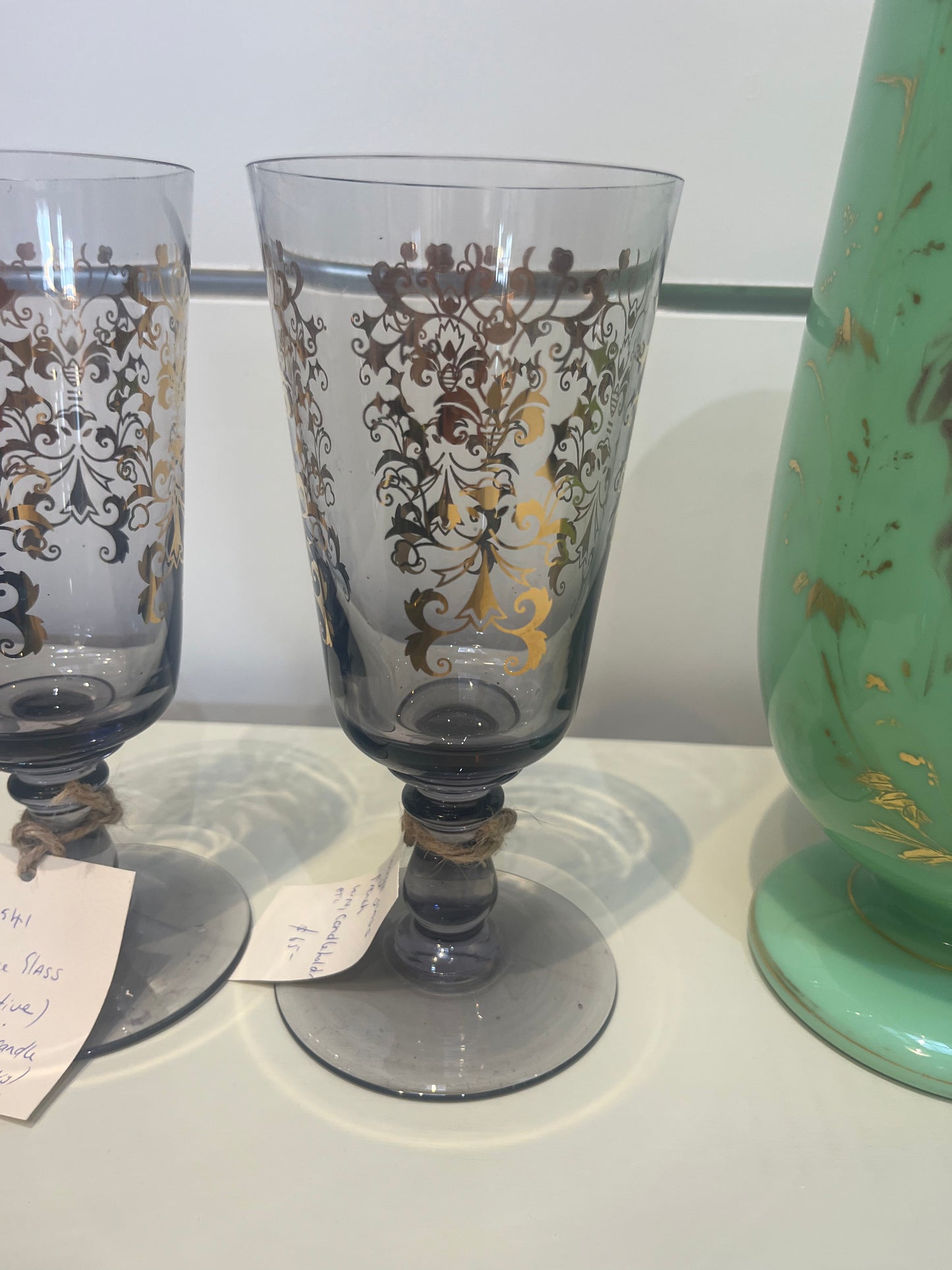 fa541 Large glass candle votive ( have 2)-each