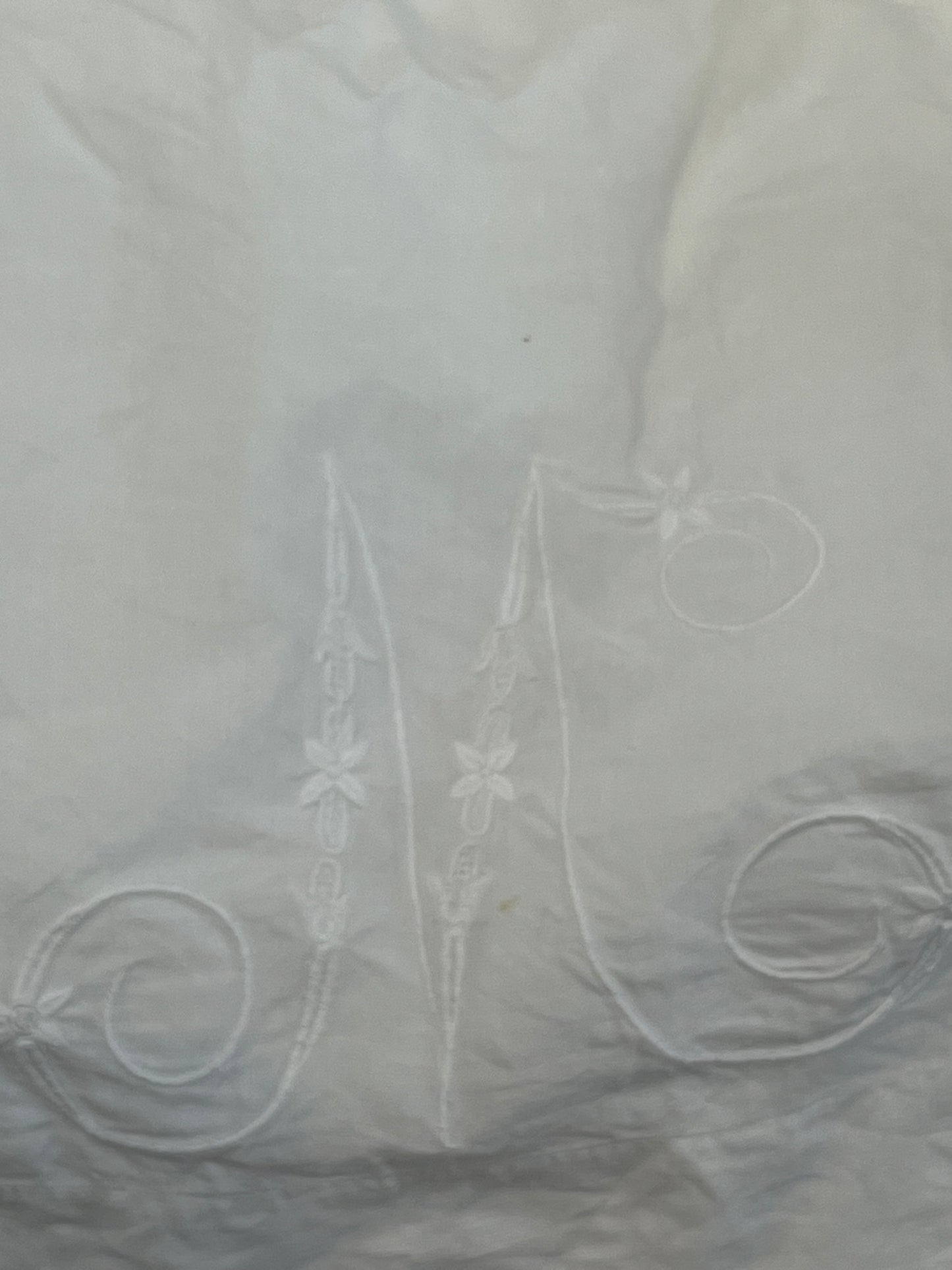 French antique monogram and hand embroidered sheet (linen)