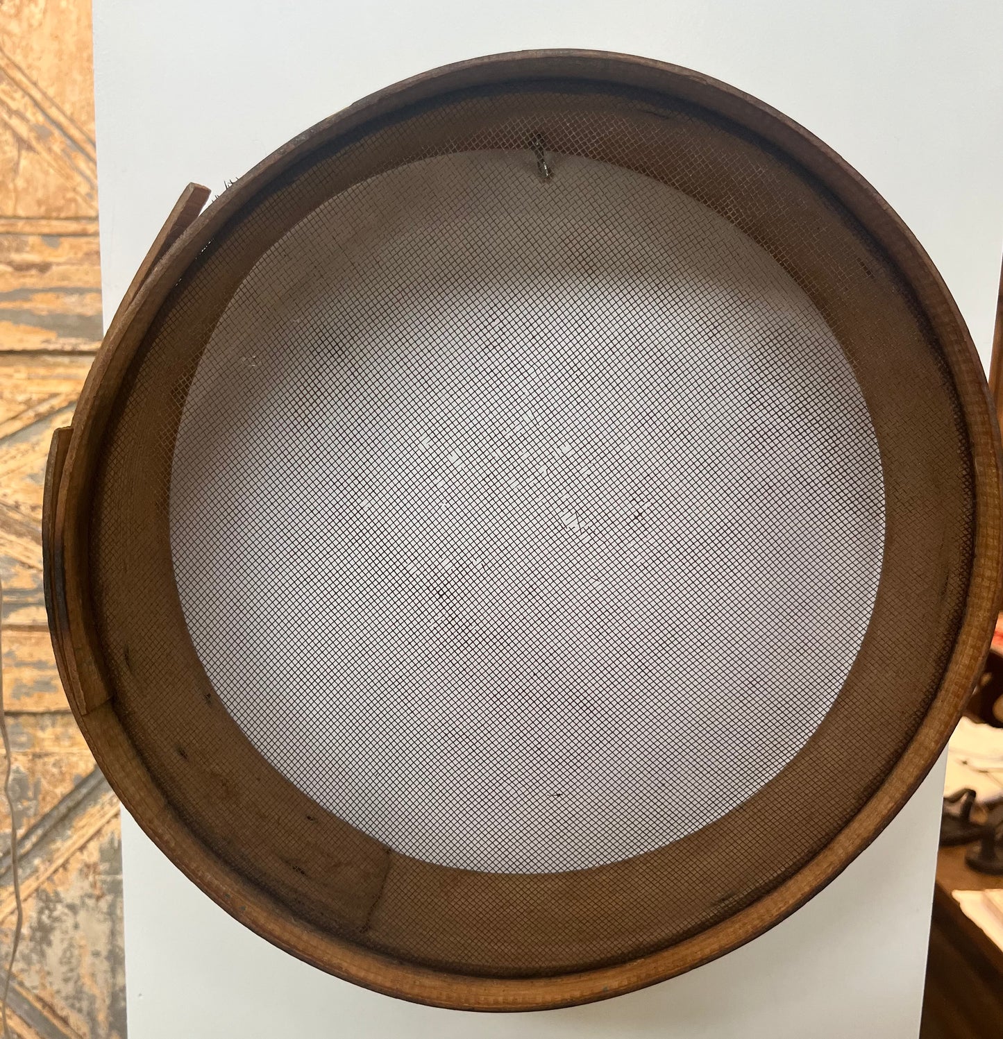 French antique grain sieve