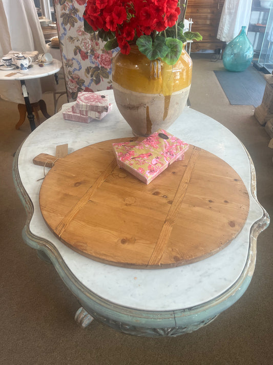 JL Large French round vintage serving board