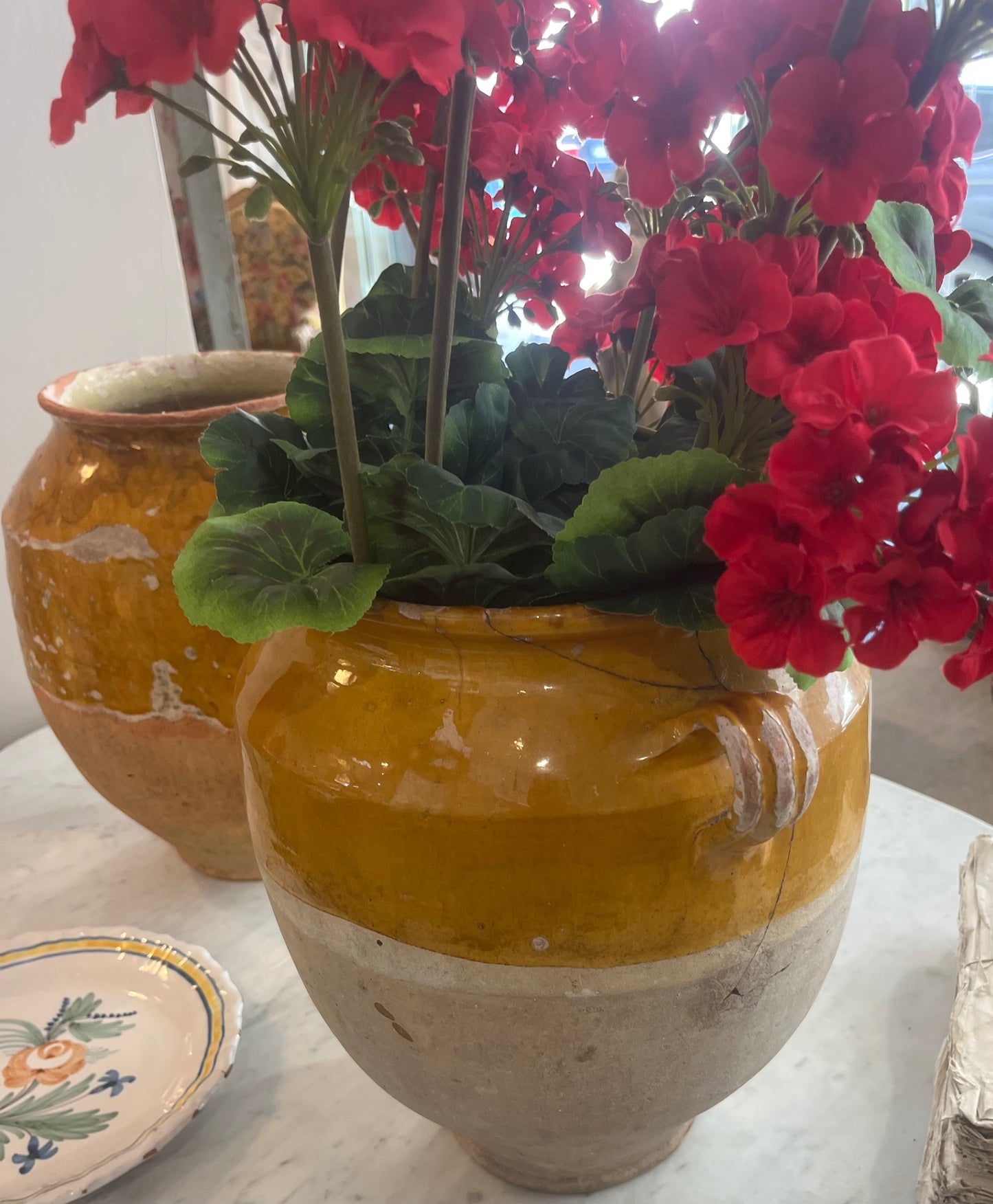 fa818 Large French Antique confit Pot