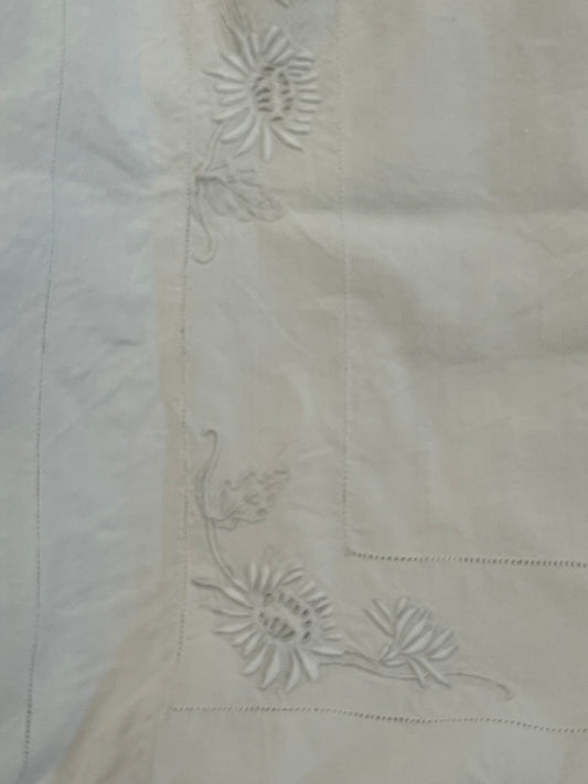 French antique monogram and hand embroidered sheet ((linen) (Copy)