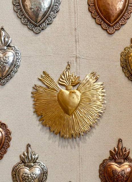 fa Gold Sacred heart sunburst