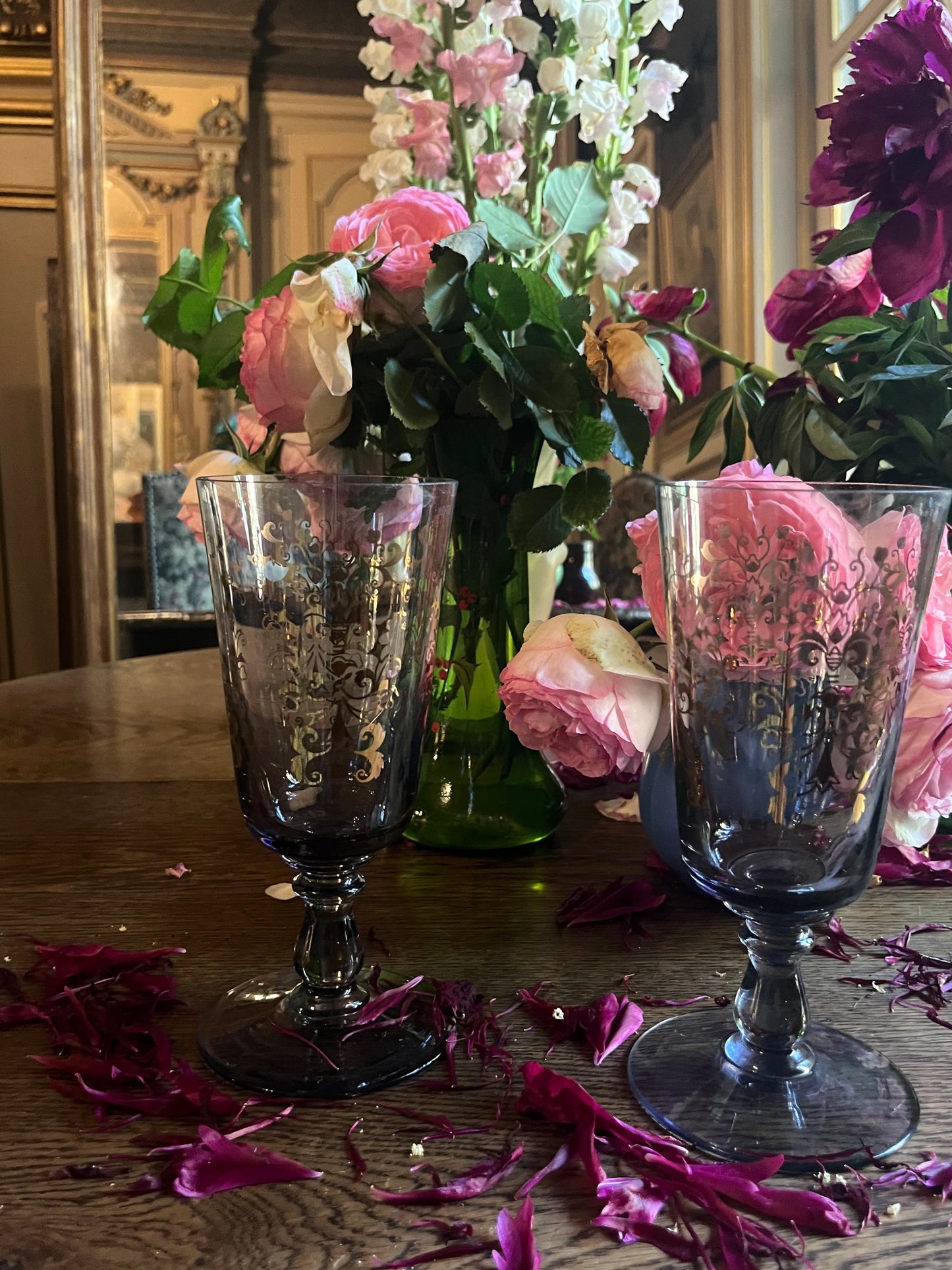 fa541 Large glass candle votive ( have 2)-each