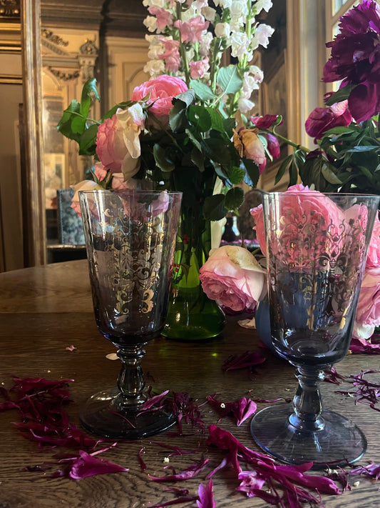 fa541 Large glass candle votive ( have 2)-each