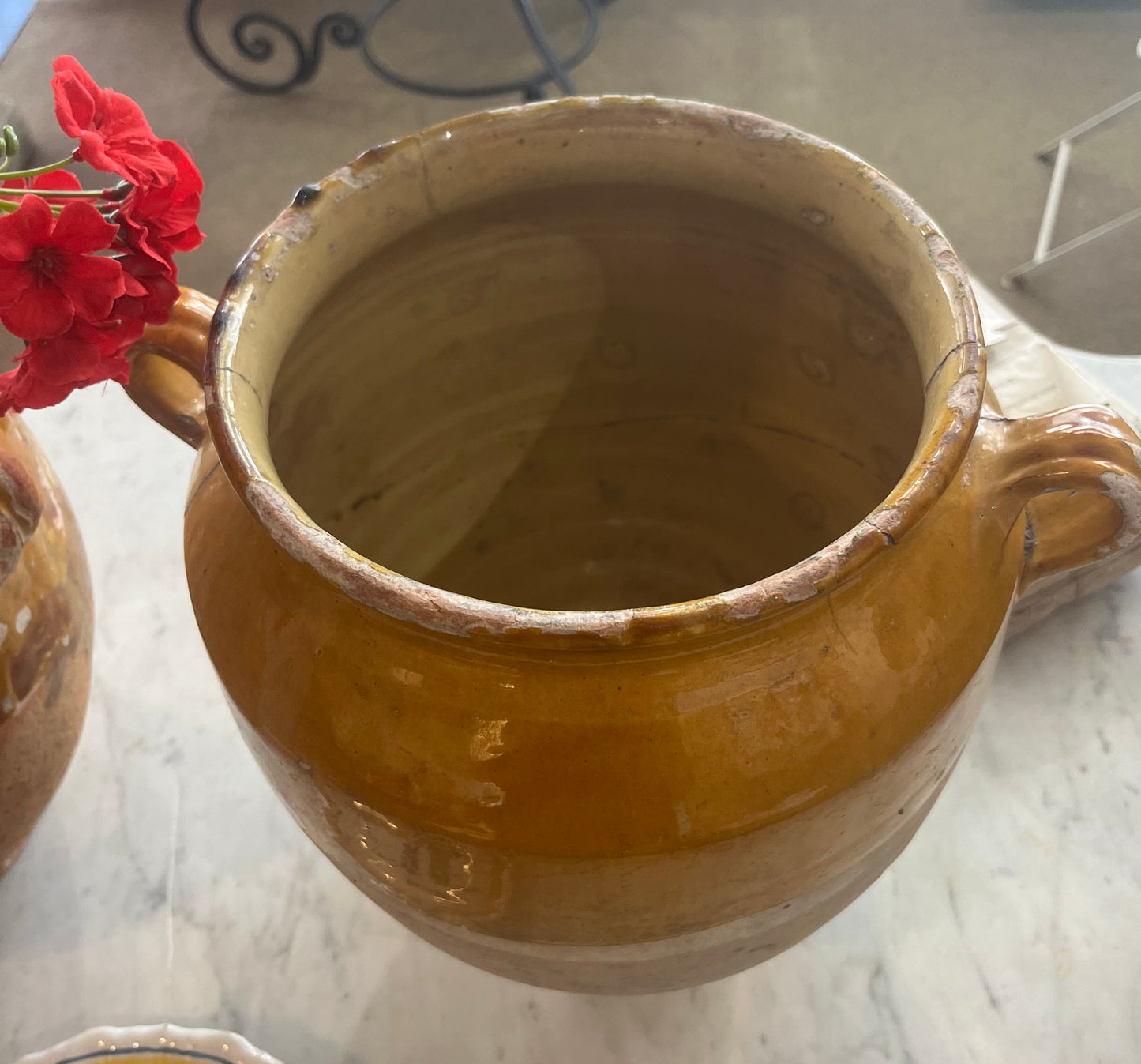 fa818 Large French Antique confit Pot