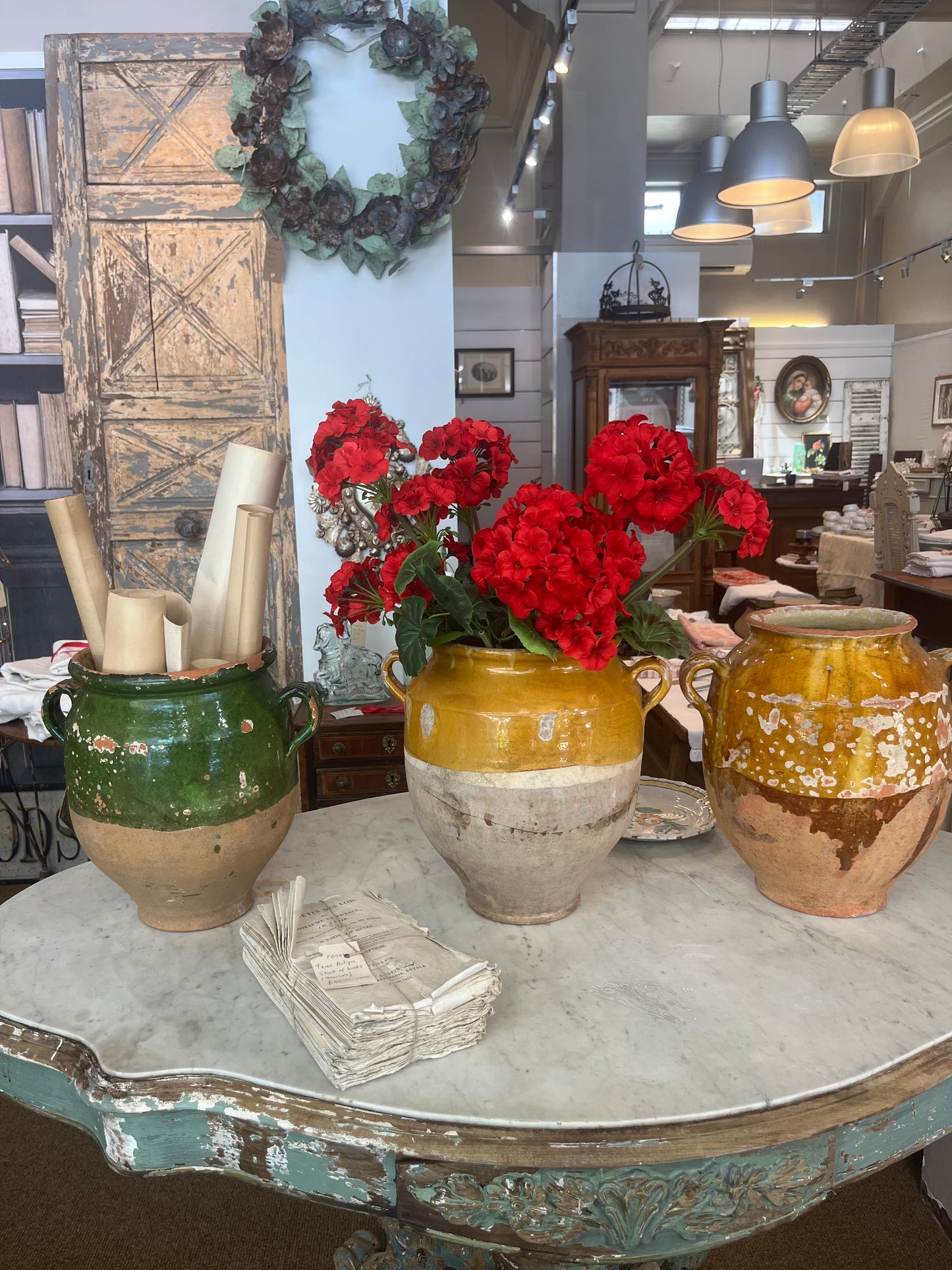 fa818 Large French Antique confit Pot