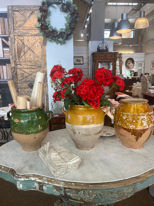 fa818 Large French Antique confit Pot