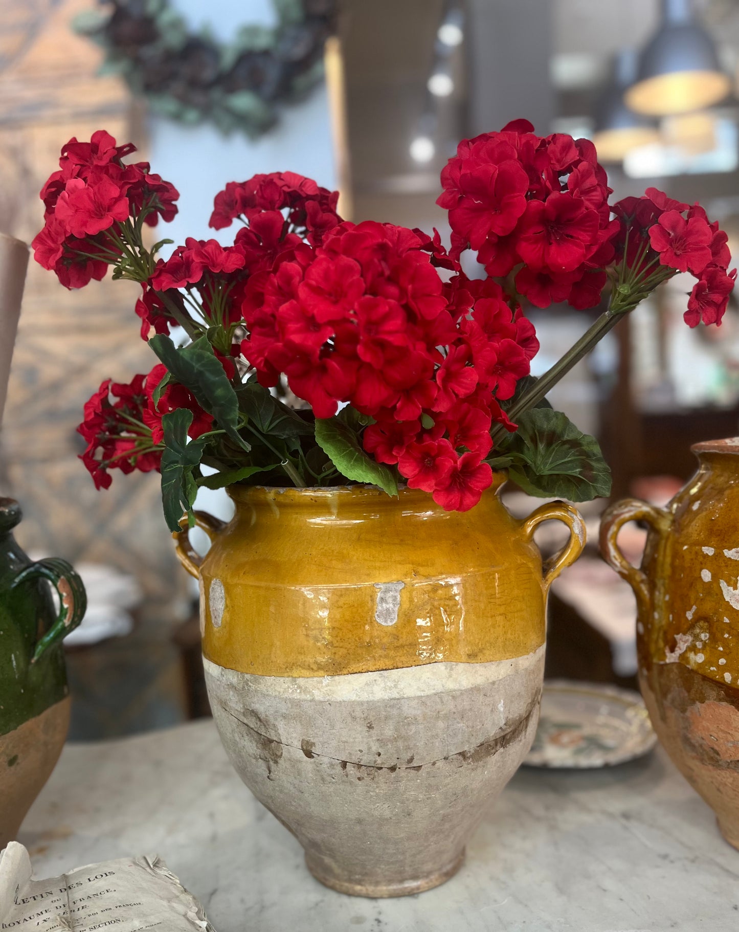 fa818 Large French Antique confit Pot