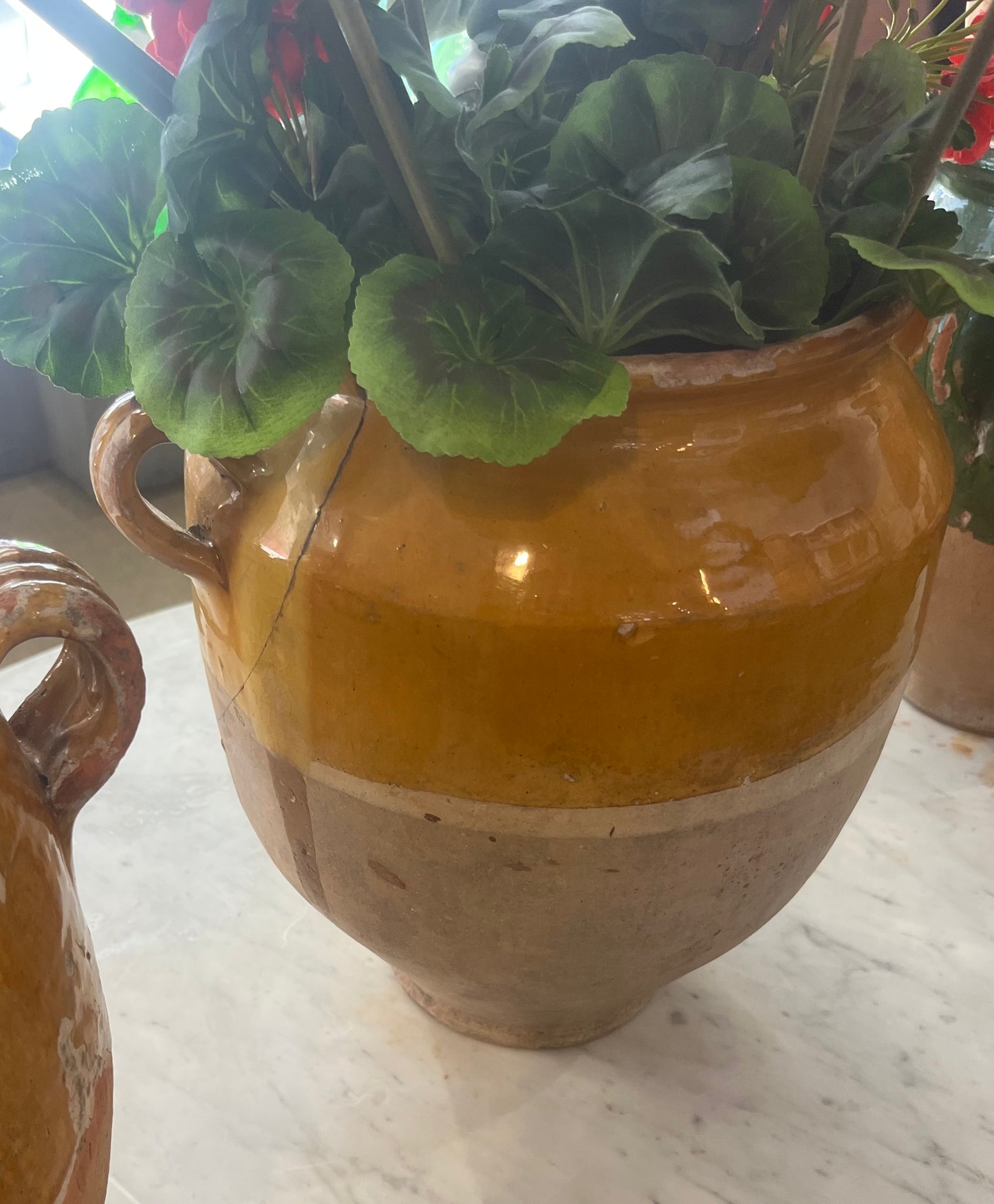 fa818 Large French Antique confit Pot