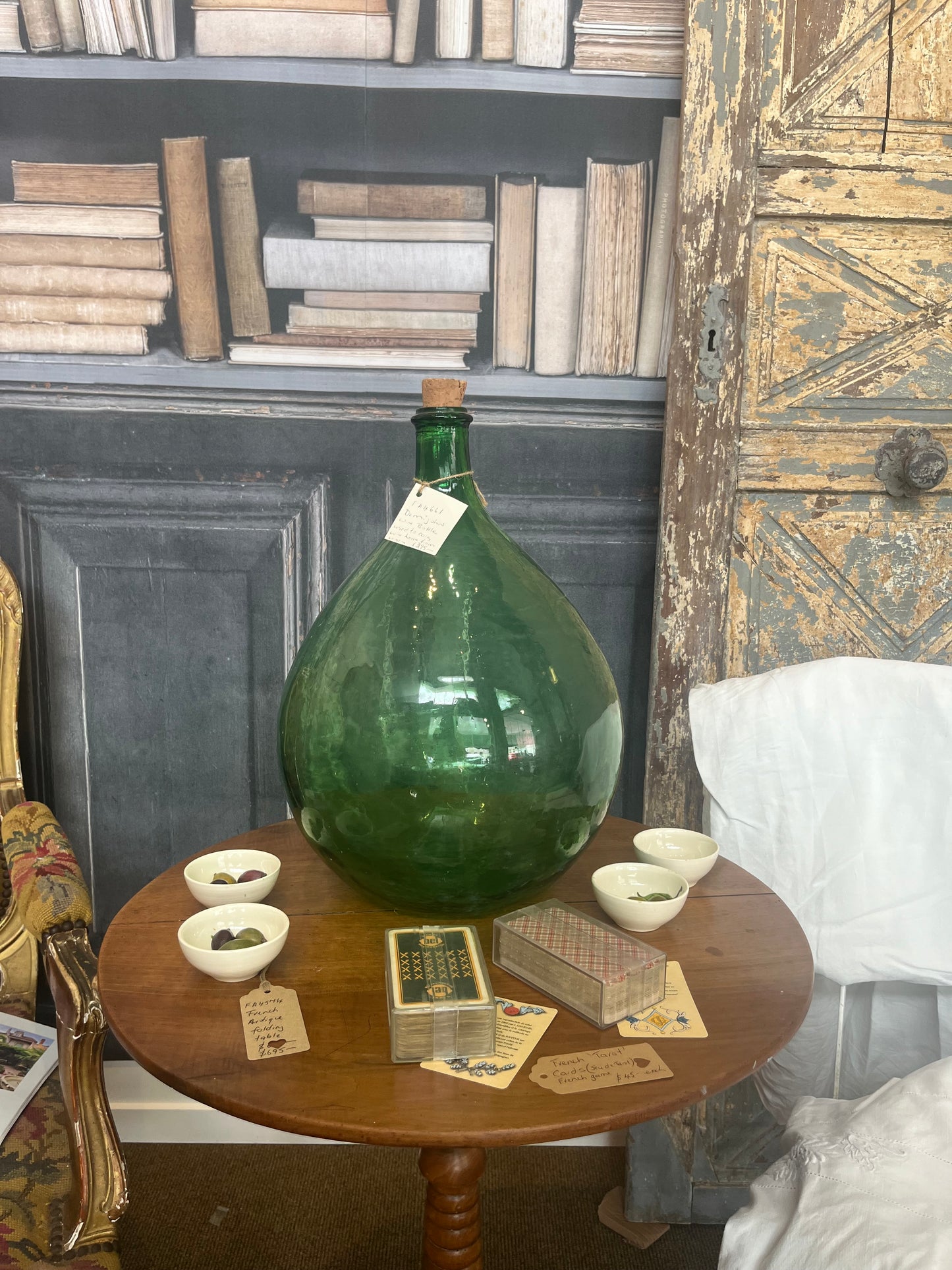 fa661 Green demijon wine carrier bottle