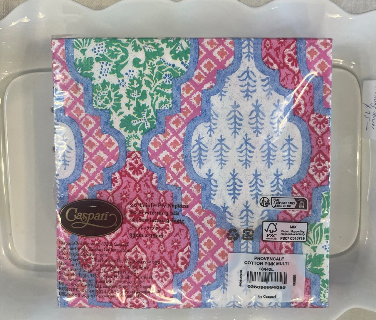 Provencale Cotton Pink Multi  luncheon  paper napkins ( set of 20)