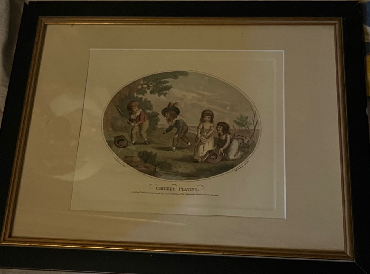 fa623 Framed print of children playing in convent garden