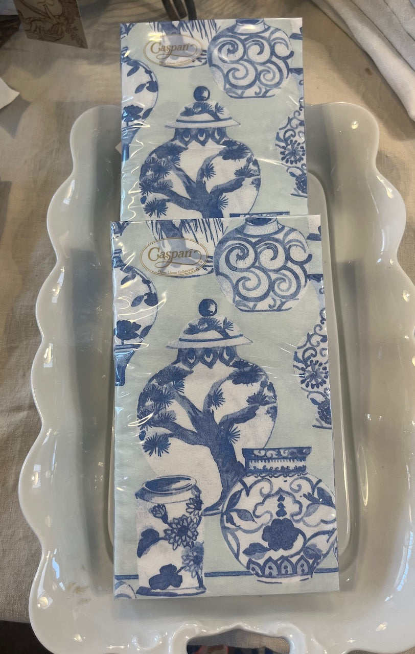 Glazed Porcelain Celadon Guest towel,  luncheon rectangle  paper napkins ( set of 20)