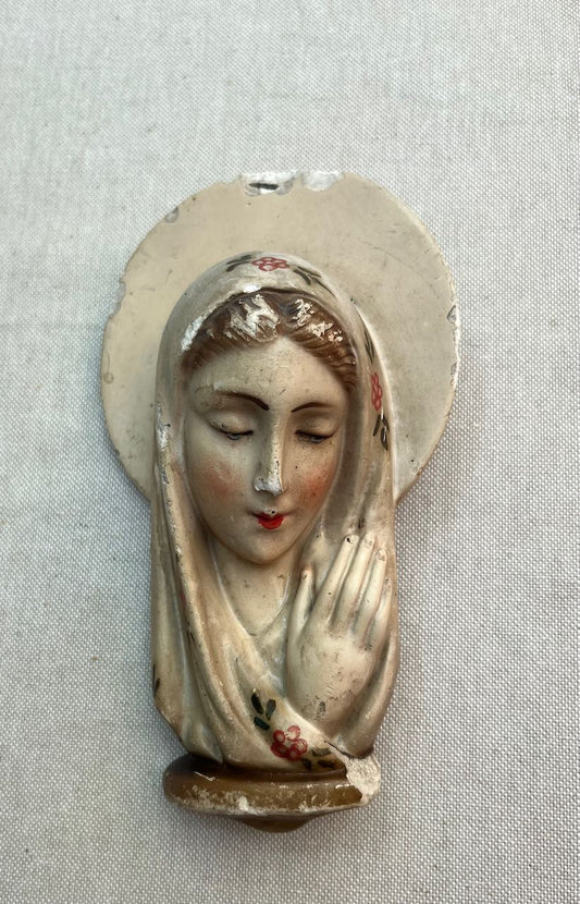fa670 Small plaster French vintage  madonna
