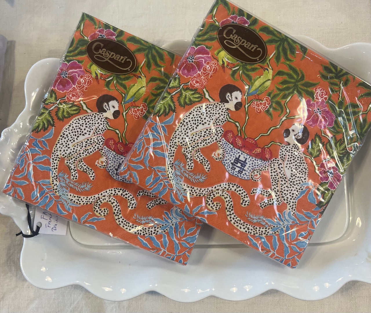 Monkeys Paper Luncheon Napkins in Orange  ( set of 20)