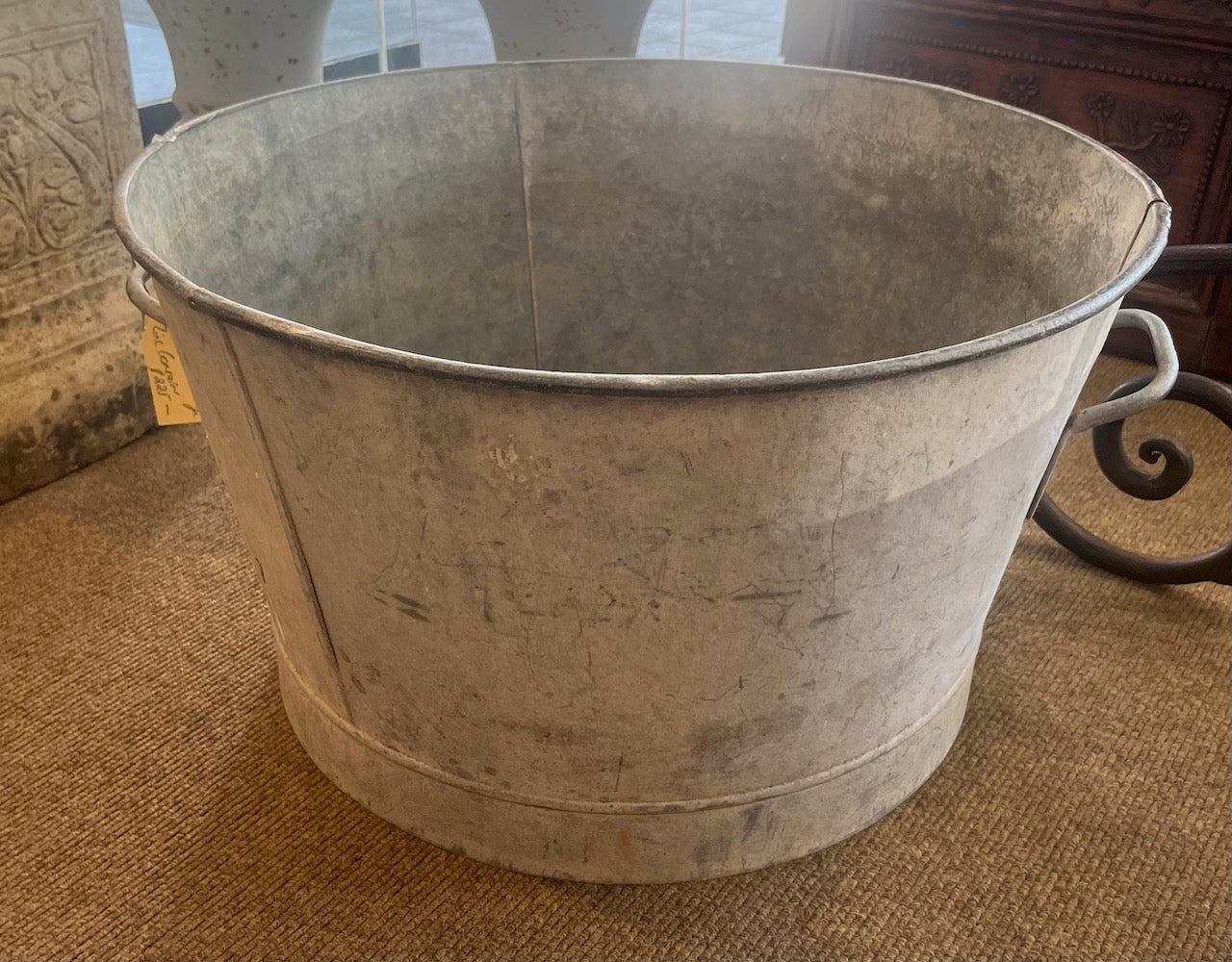 fa990 Large French metal Zinc container