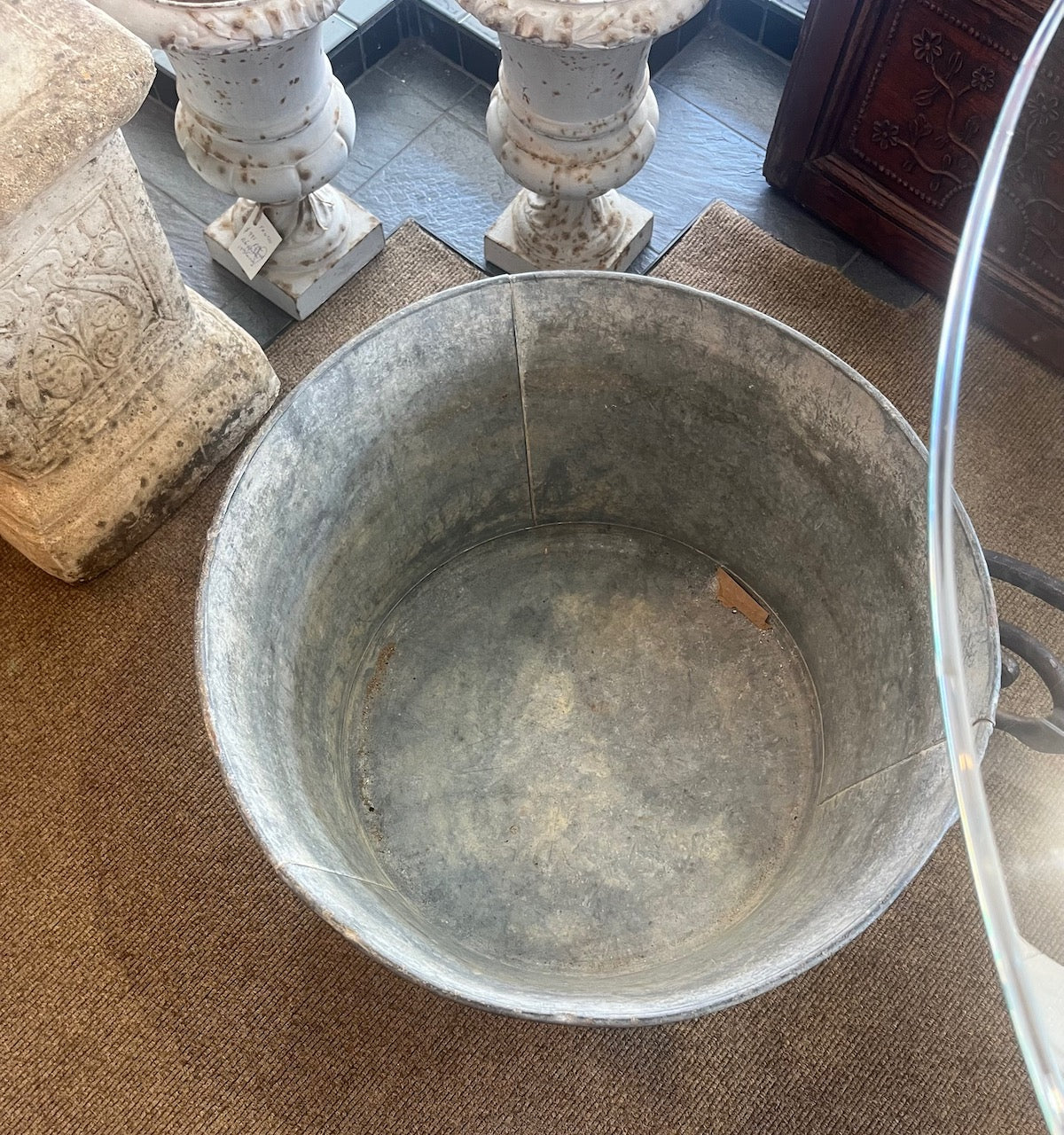 fa990 Large French metal Zinc container