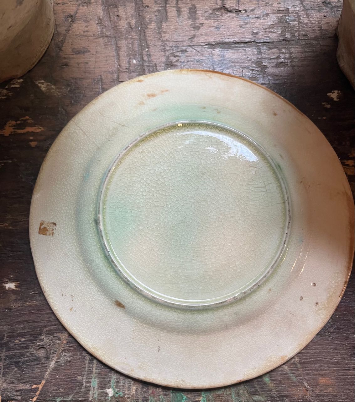 fa681 french antique majolica plate