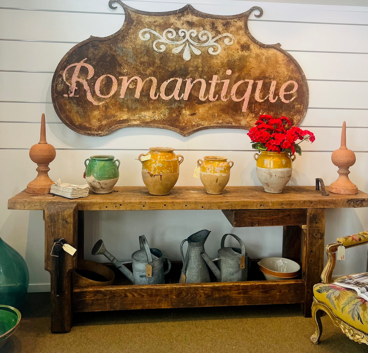 Fa668 French antique Oak Work Bench 19th century