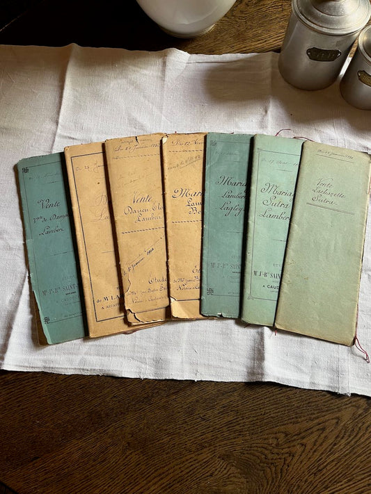 fa4645 French paper, marriage, notaire from the 1800's (each journal)