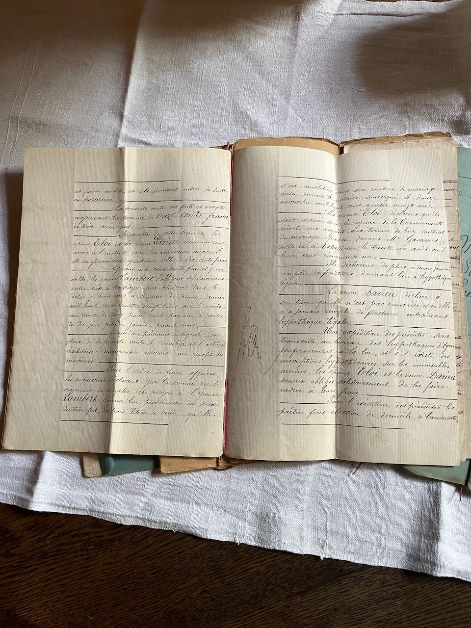 fa4645 French paper, marriage, notaire from the 1800's (each journal)