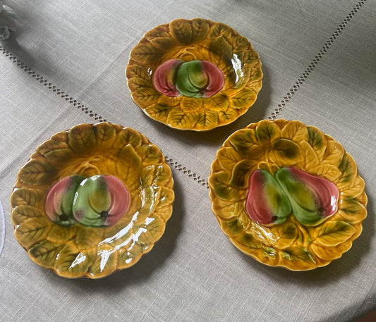 French Fruit plates, two different designs, each