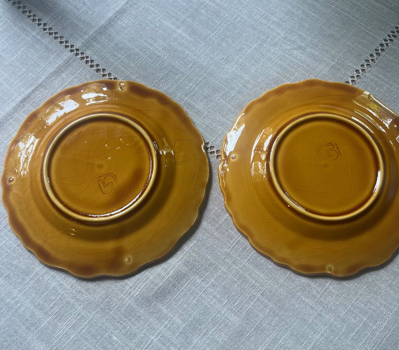 French Fruit plates, two different designs, each