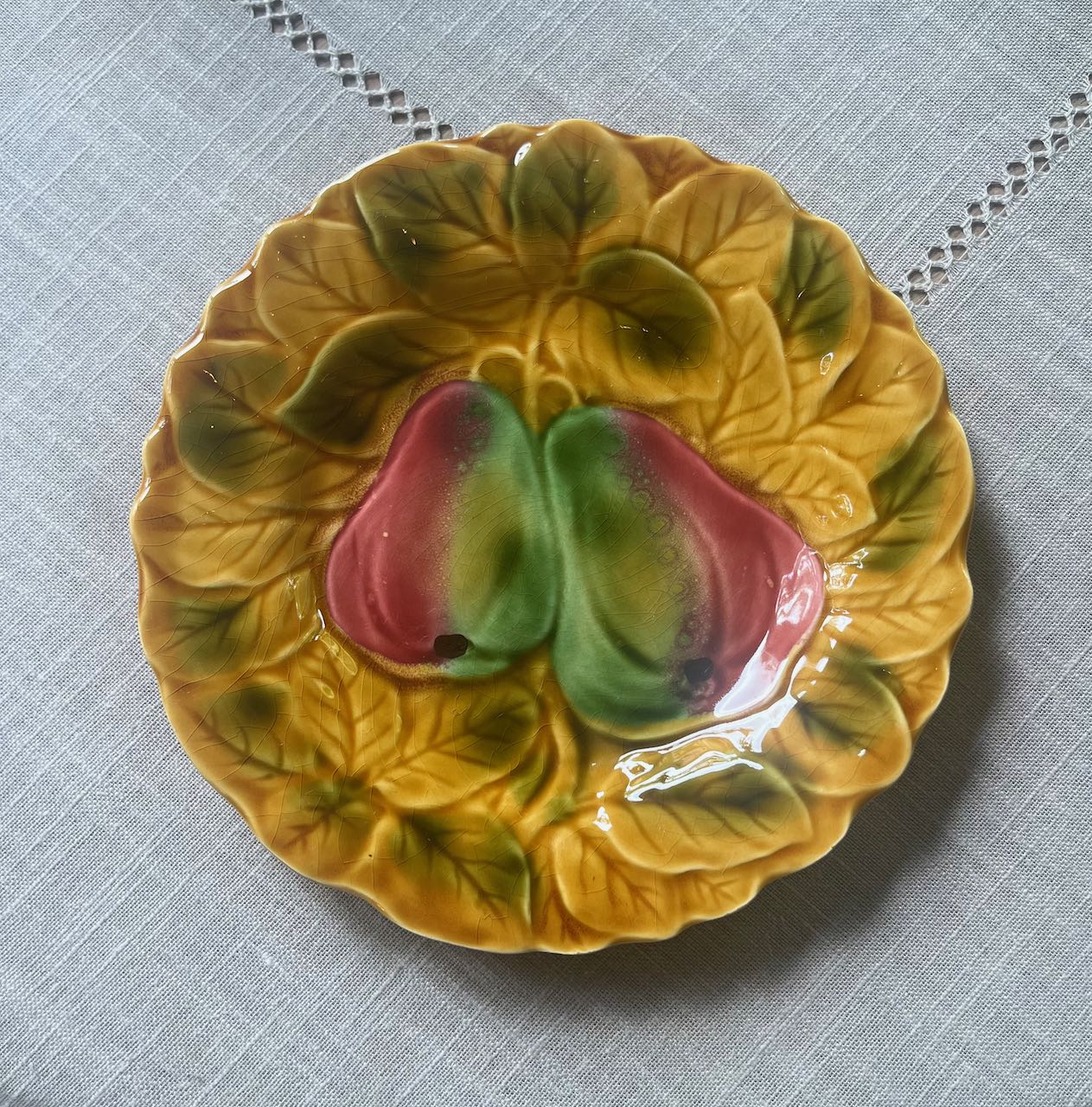 French Fruit plates, two different designs, each