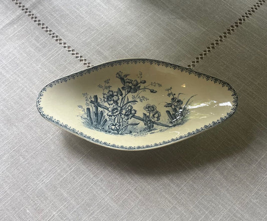 fa824 French antique oval serving plate